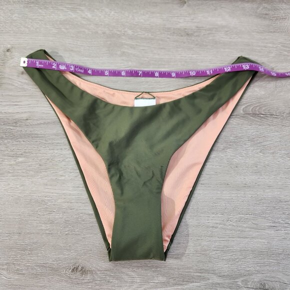 J. Crew Green Curved Waist Cheeky Bikini Bottom New With Tags Womens Size S - Picture 3 of 16